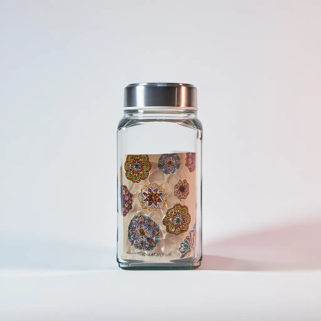 Crystal Clear Curved Glass Storage Jar with Steel Lid