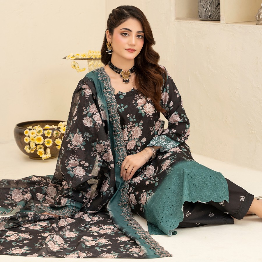 RANG-E-HAYAT – Digital Print Full Chikankari Lawn
